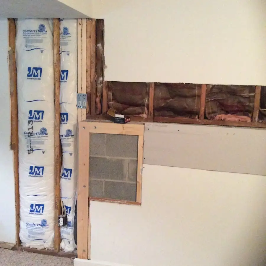 Wall insulation replacement during Contents Cleaning & Restoration in Guilford